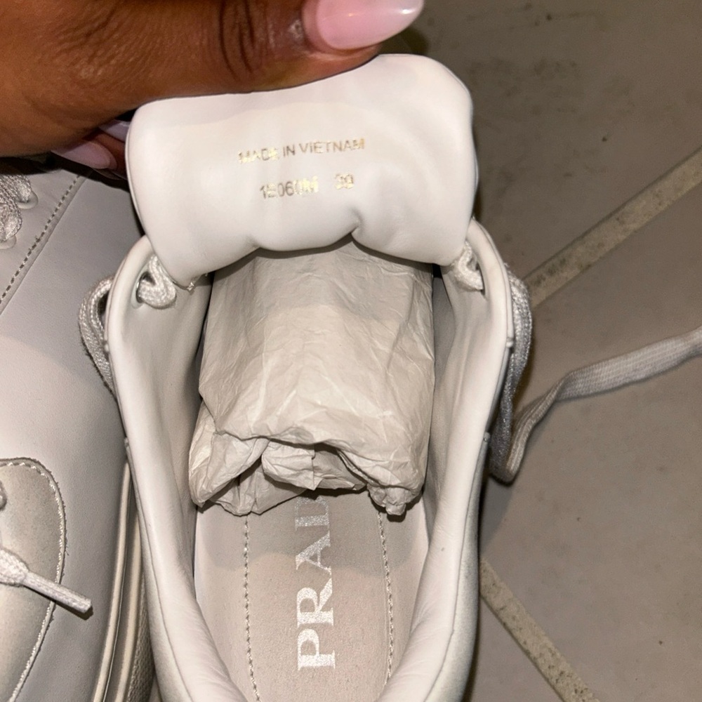 Prada Ivory Leather Sneakers